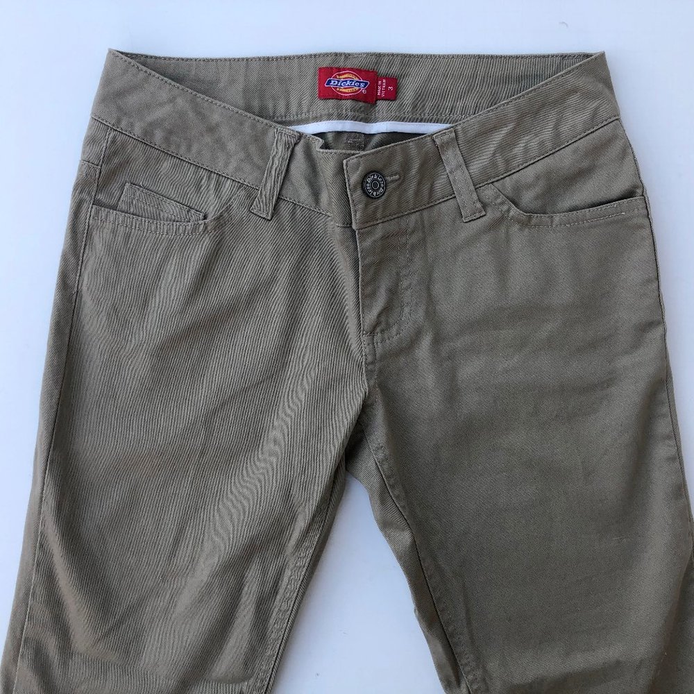 Dickies Girl Low Rise Khaki Skinny Pants Size 3